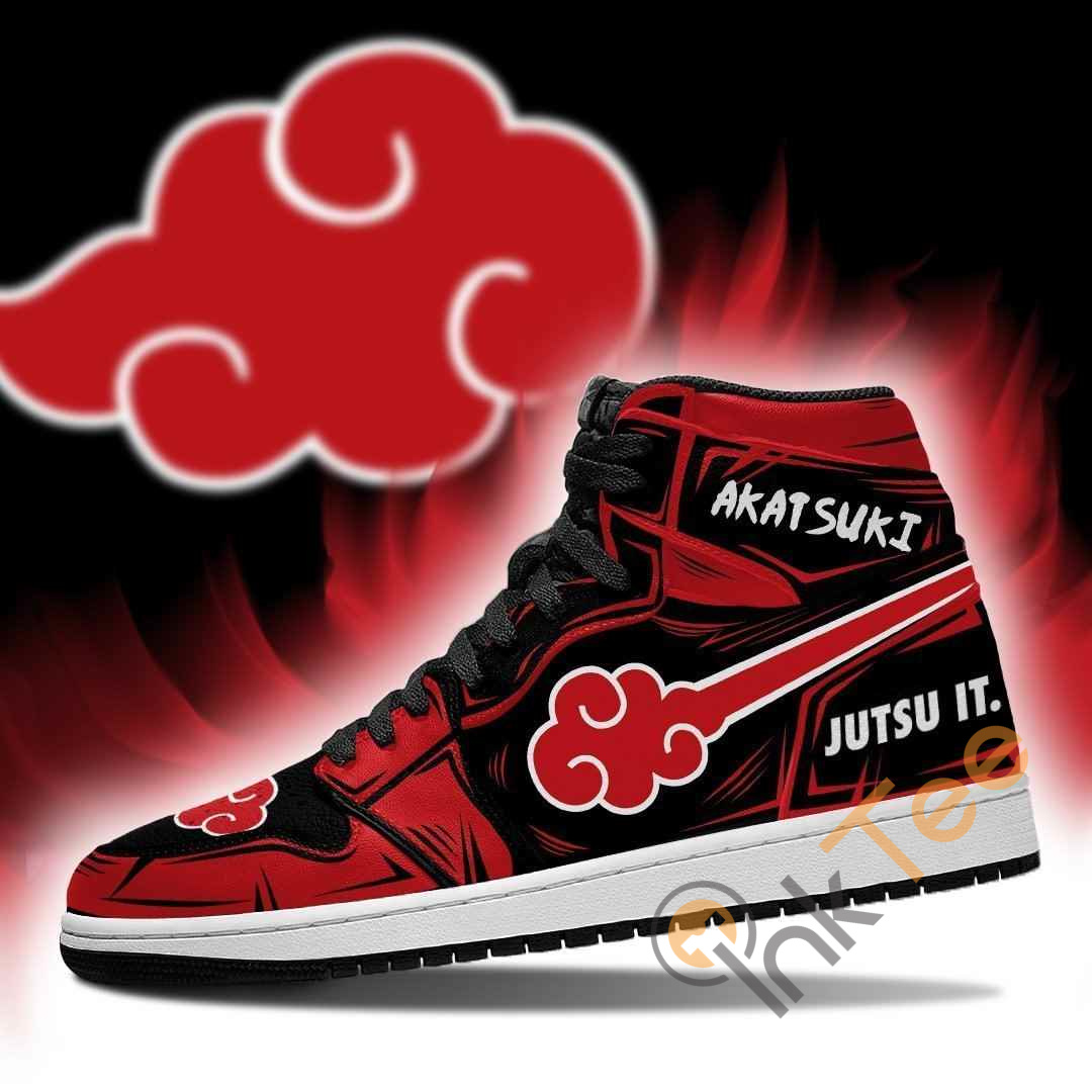 Akatsuki Cloud Jutsu It Naruto Sneakers Anime Air Jordan Shoes