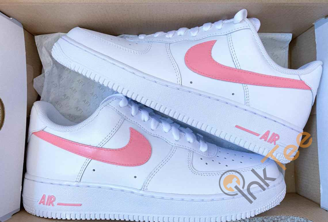 pink custom air force ones