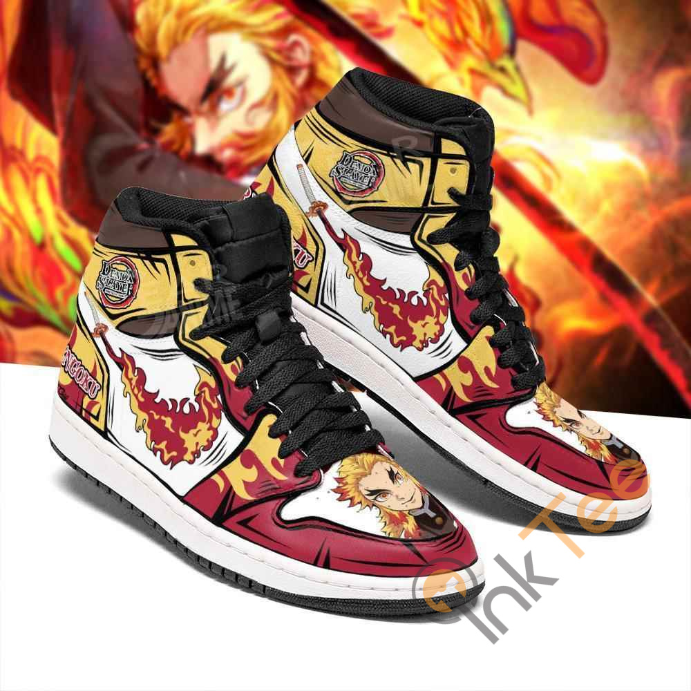 تريدنج Rengoku Fire Skill Demon Slayer Sneakers Anime Air Jordan Shoes ... تريدنج