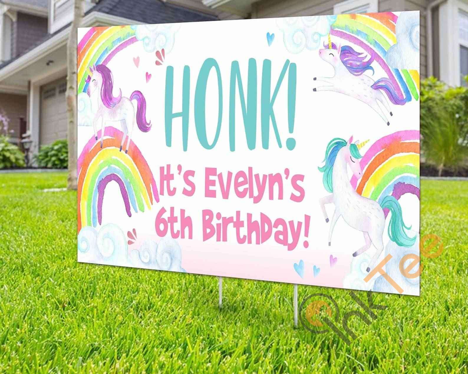 Custom Birthday Unicorn Personalized Yard Sign
