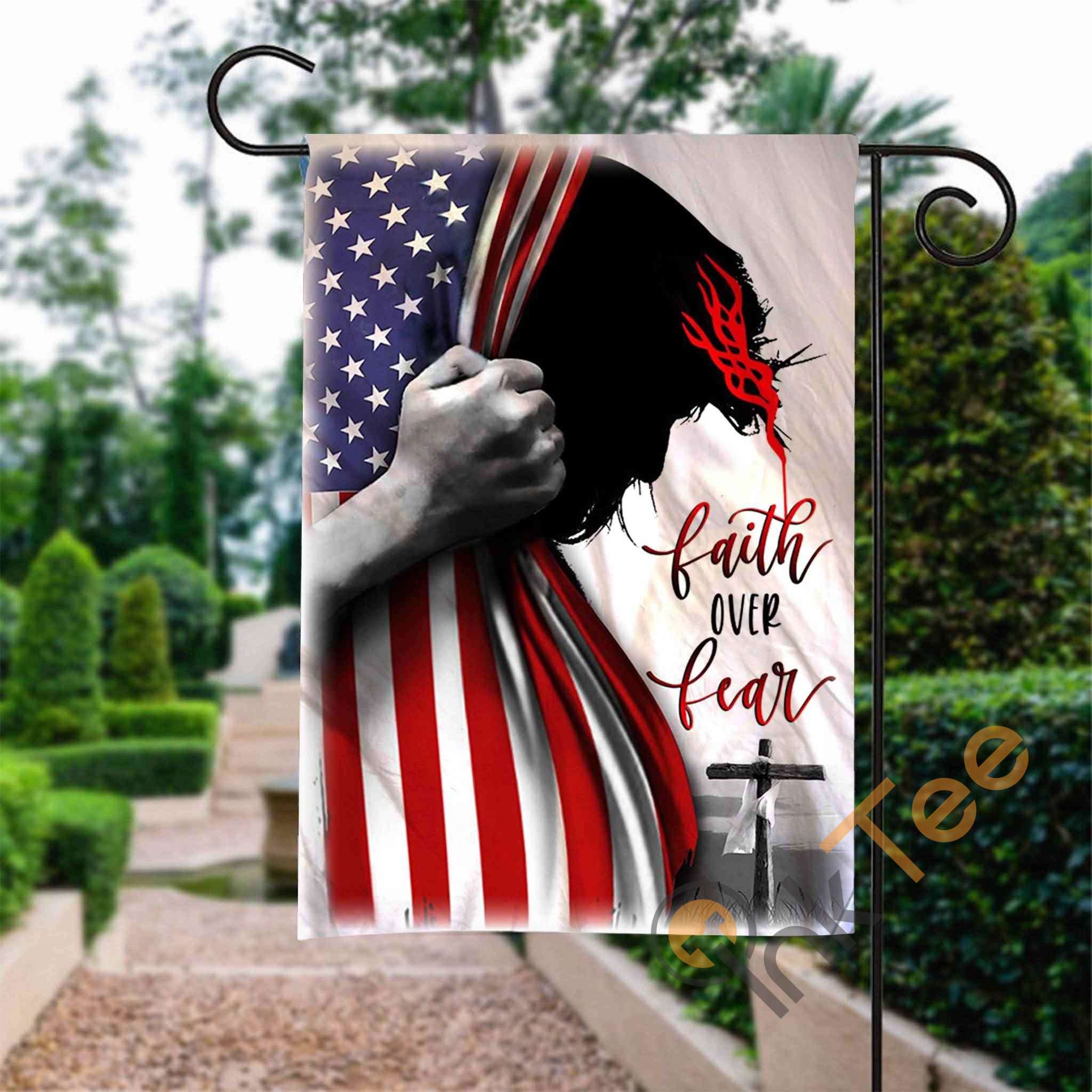 Custom Faith Over Fear Garden Flag