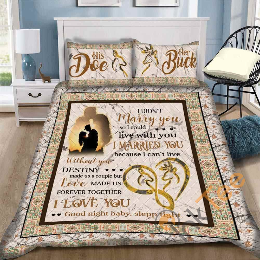 Custom Her Buck And His Doe Quilt Bedding Sets - InkTee Store