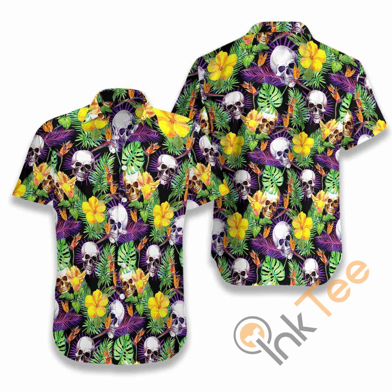 Skull Tropical Pattern Hawaiian shirts