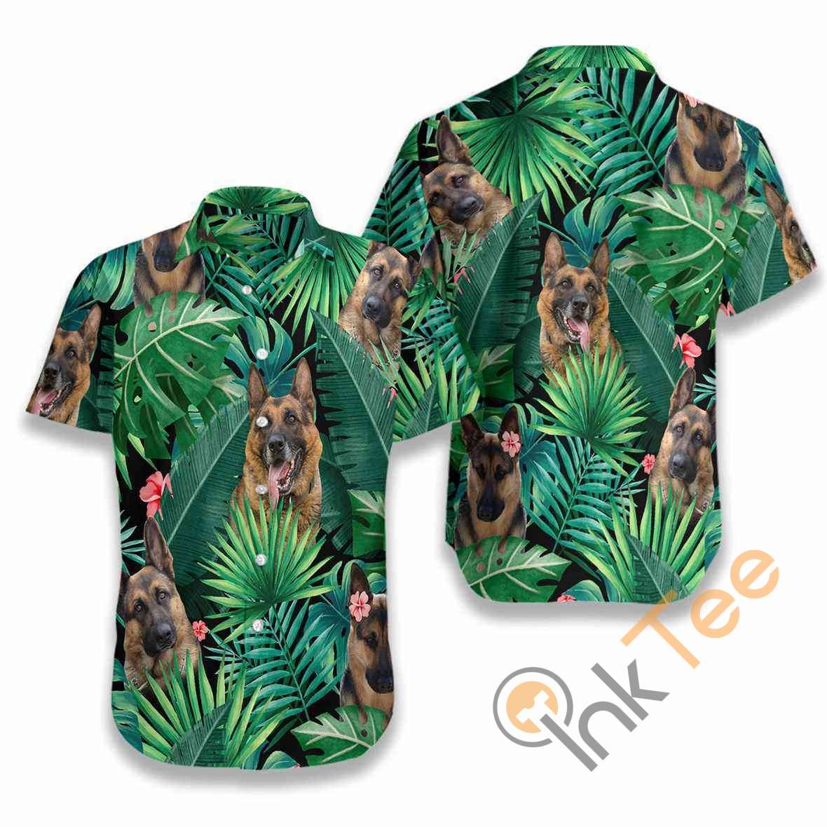 Tropical German Shepherd Hawaiian shirts