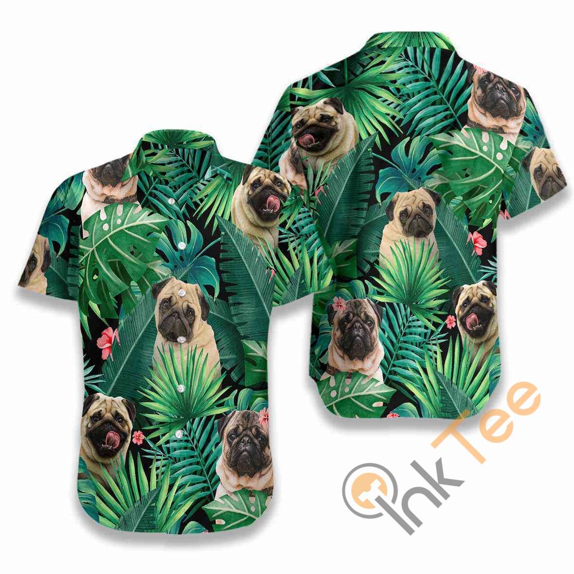 Tropical Pug Hawaiian shirts