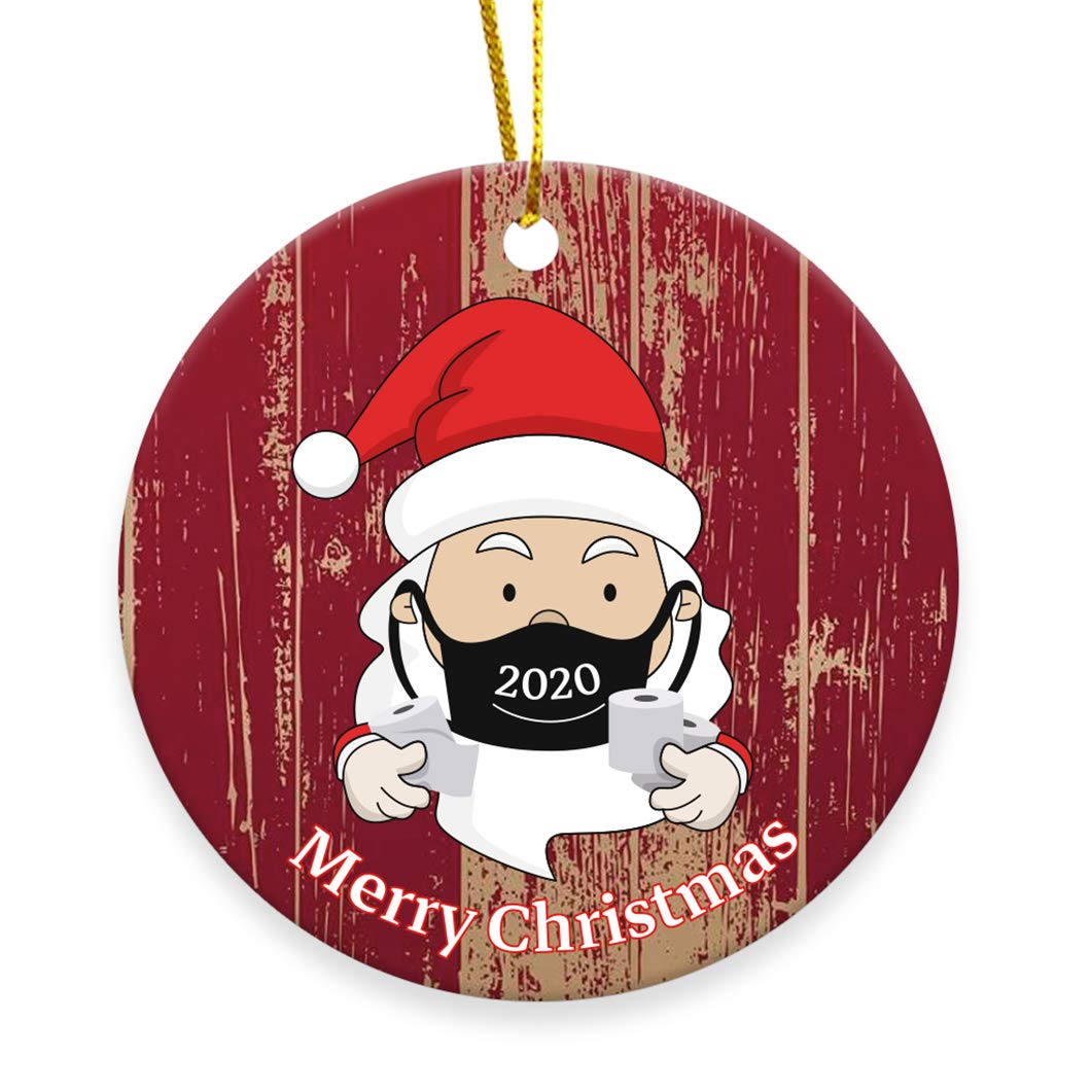 2020 Christmas Ornament Merry Christmas Masked Santa Claus Toilet Paper Personalized Gifts