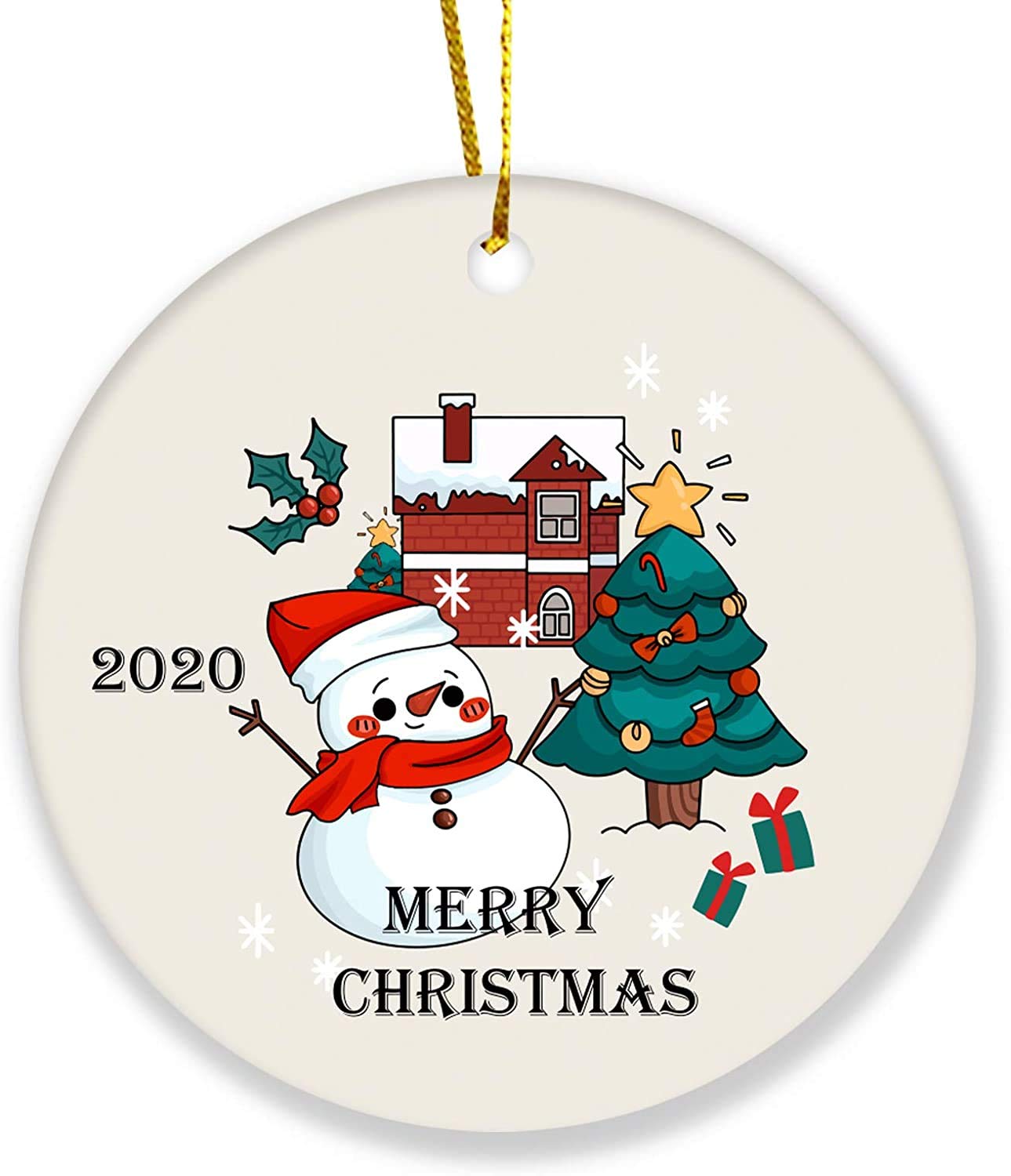 2020 Christmas Tree Ornament Merry Christmas Snowman Personalized Gifts