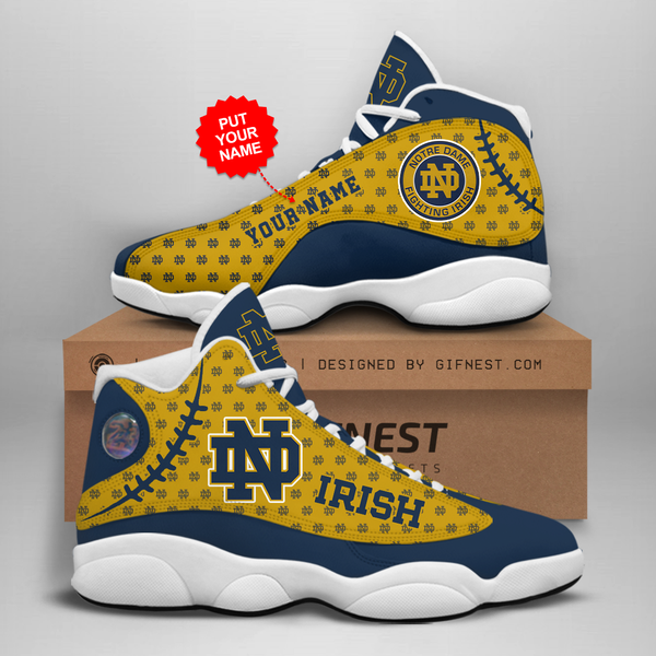 Almægtig suspendere Skynd dig Personalized Notre Dame Fighting Irish Custom No228 Air Jordan Shoes