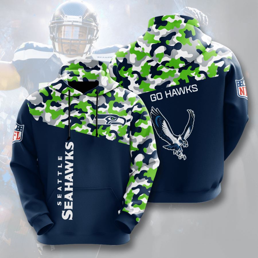 Seattle Seahawks No1808 Custom Hoodie 3D - InkTee Store