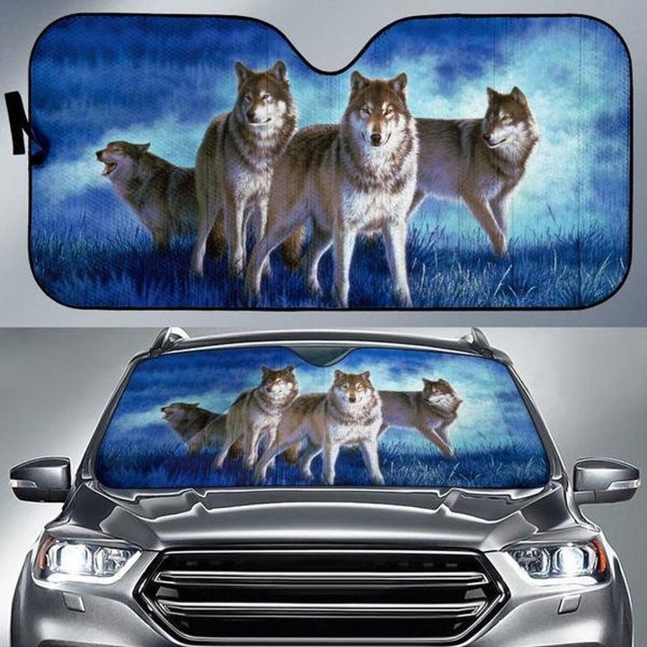 Wolf Pack For Wolf Lovers No 684 Auto Sun Shade - InkTee Store