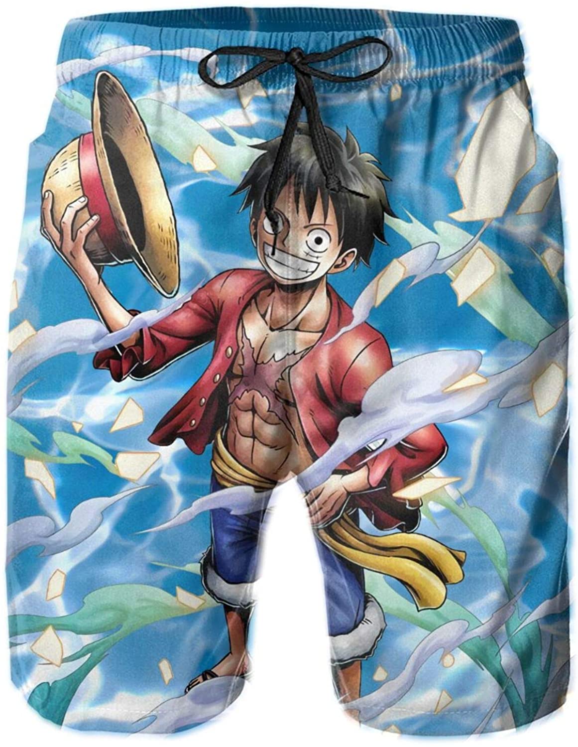 One Piece Swim Trunks Anime Printed Quick Dry White Sku 24 Shorts Inktee Store