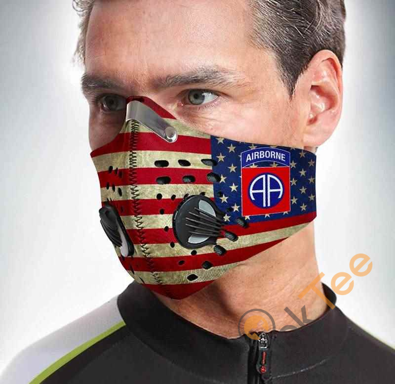 82nd Airborne Division Filter Activated Carbon Pm 2.5 Fm Face Mask