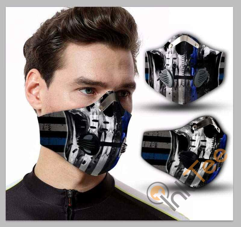 Police Punisher Flag Filter Activated Carbon Pm 2.5 Fm Face Mask ...