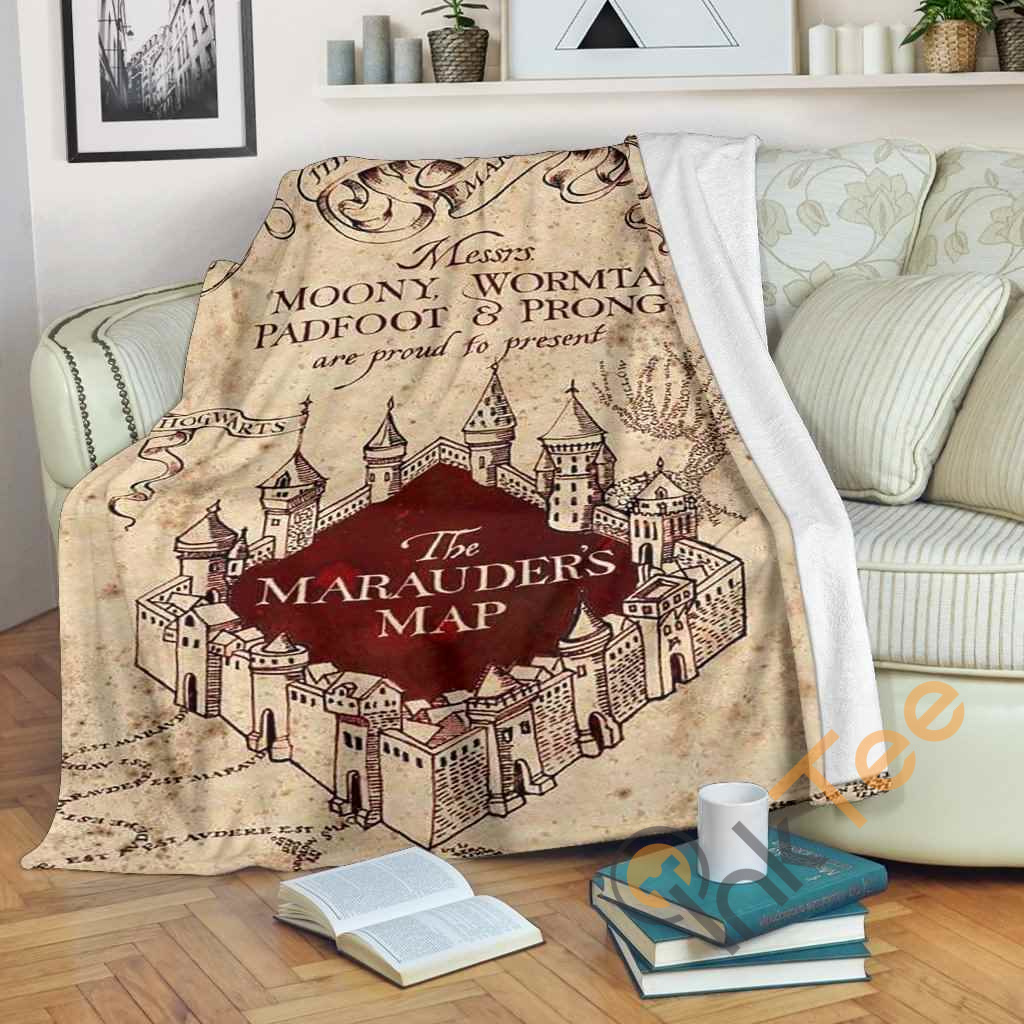 The Marauders Map Premium Fleece Blanket 1587964588704 