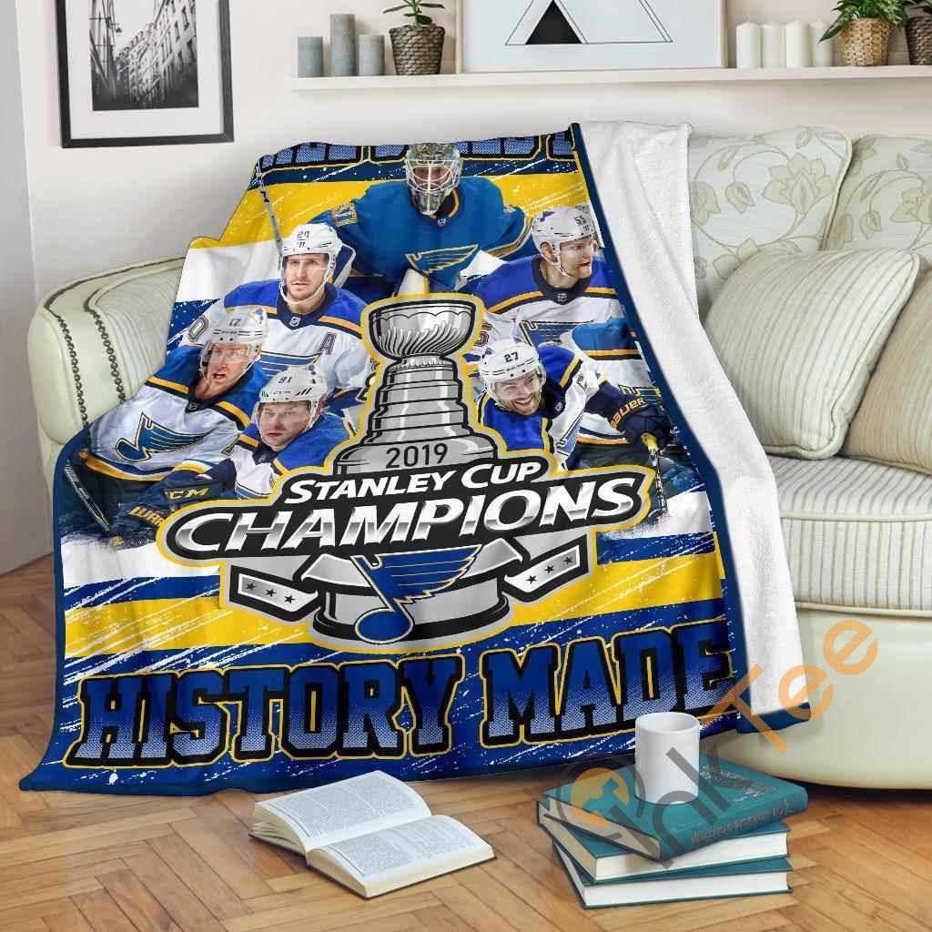 We All Bleed Blue History Made St Louis Blues Express Premium Fleece Blanket