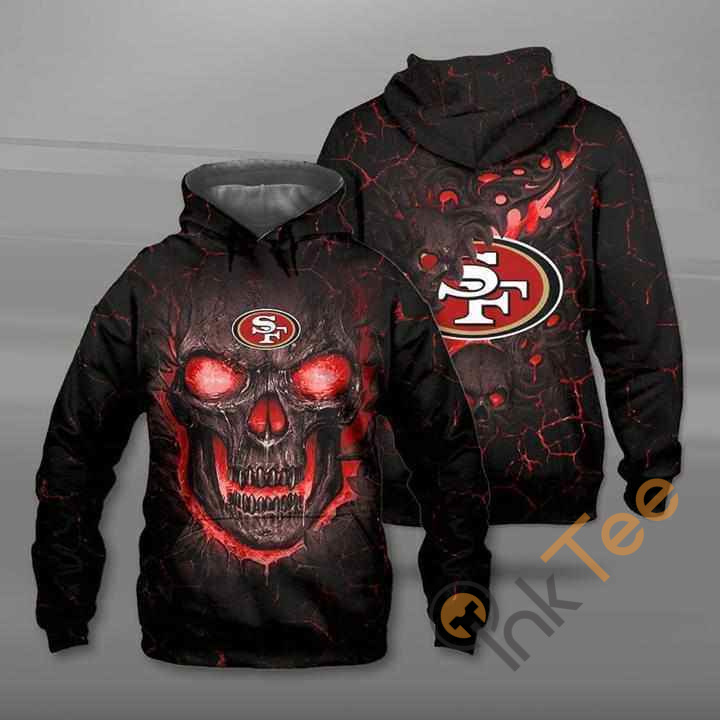 Lava Skull San Francisco 49ers Pullover 3D Hoodie - Inktee Store
