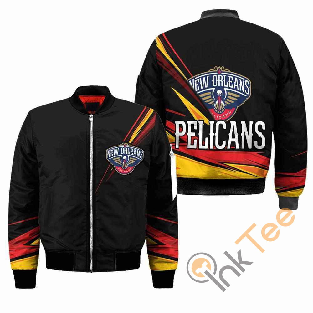 New Orleans Pelicans NBA Black Apparel Best Christmas Gift For Fans Bomber Jacket