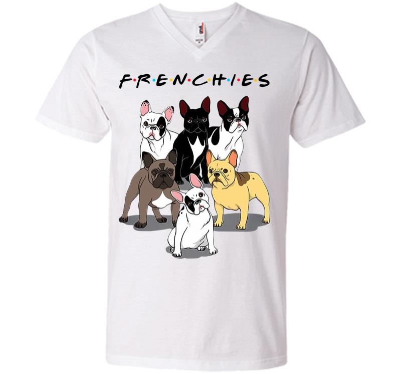 Inktee Store - Bulldog Team Frenchies V-Neck T-Shirt Image