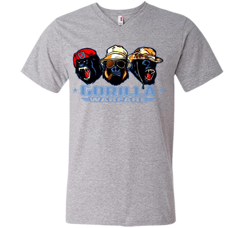 Inktee Store - Official Gorilla Warfare V-Neck T-Shirt Image