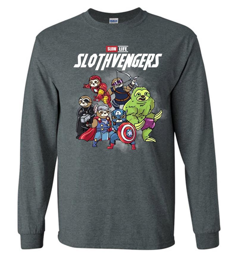 Inktee Store - Official Slow Life Slothvengers Long Sleeve T-Shirt Image