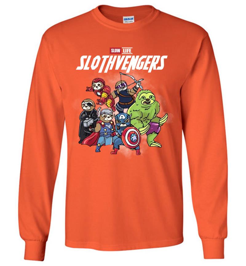 Inktee Store - Official Slow Life Slothvengers Long Sleeve T-Shirt Image