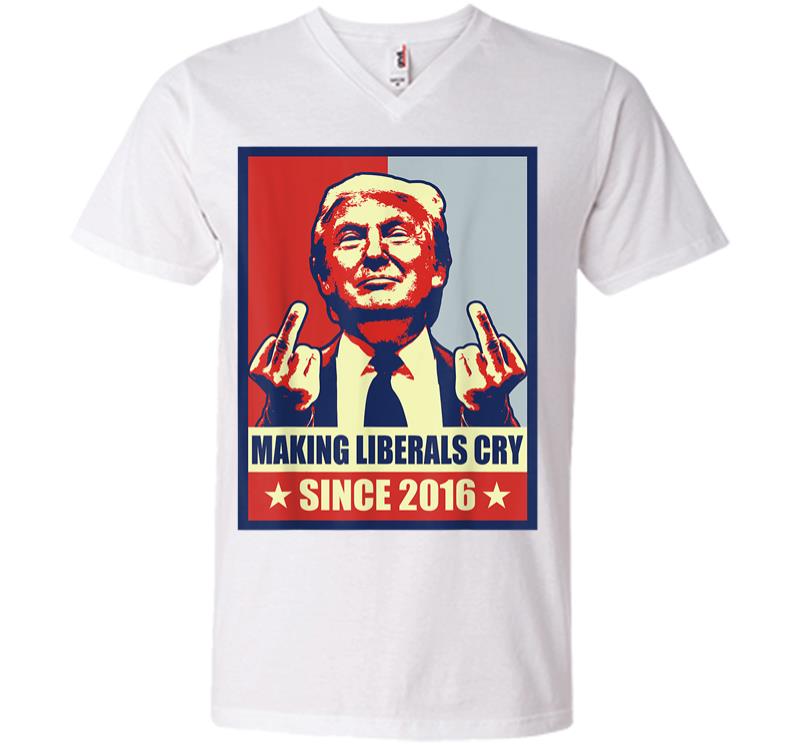 Inktee Store - Pro President Donald Trump Gifts 2020 Making Liberals Cry V-Neck T-Shirt Image