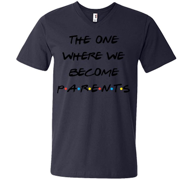 Inktee Store - The One Where We Become Parents V-Neck T-Shirt Image