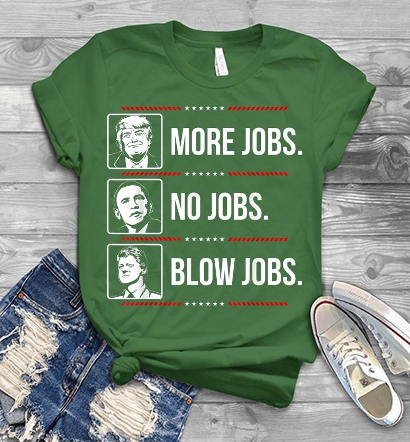 Inktee Store - Trump More Jobs Obama No Jobs Bill Cinton B Jobs Trump 2020 Men T-Shirt Image