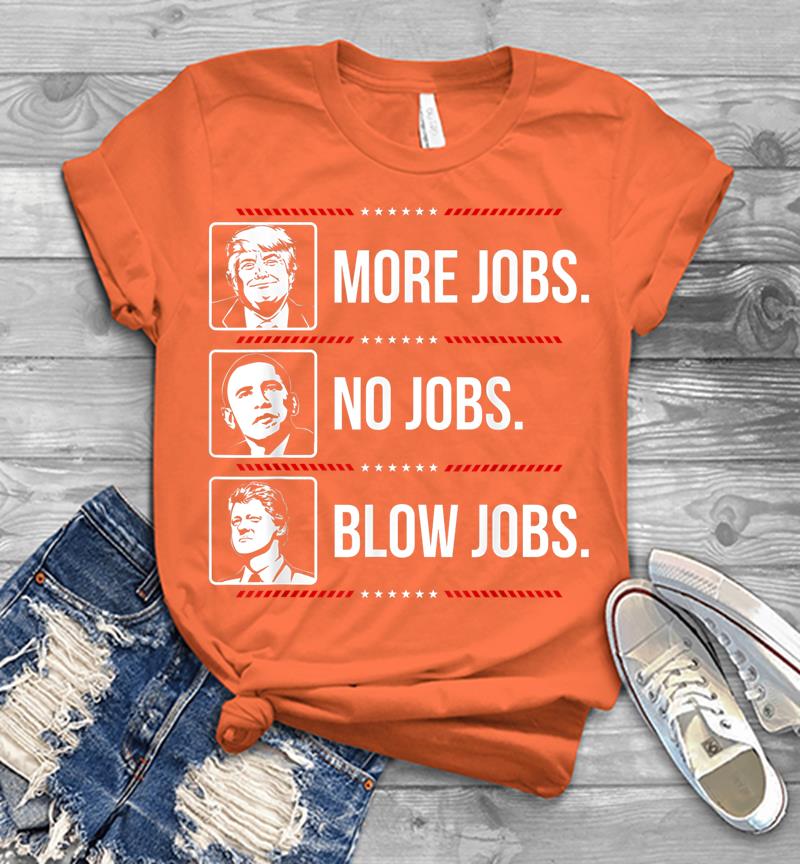 Inktee Store - Trump More Jobs Obama No Jobs Bill Cinton B Jobs Trump 2020 Men T-Shirt Image