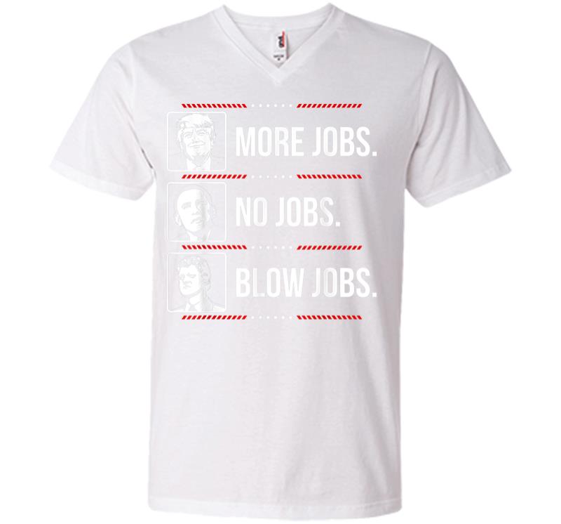 Inktee Store - Trump More Jobs Obama No Jobs Bill Cinton B Jobs Trump 2020 V-Neck T-Shirt Image