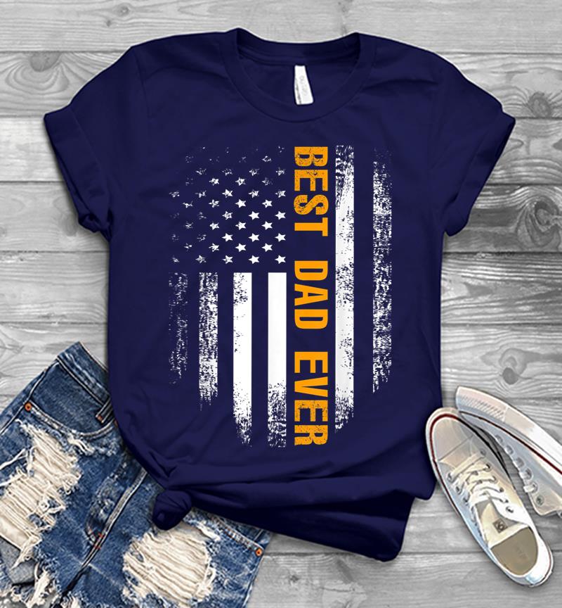 Inktee Store - Vintage Best Dad Ever American Flag Fathers Day Gift Men T-Shirt Image