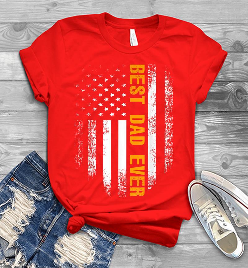 Inktee Store - Vintage Best Dad Ever American Flag Fathers Day Gift Men T-Shirt Image