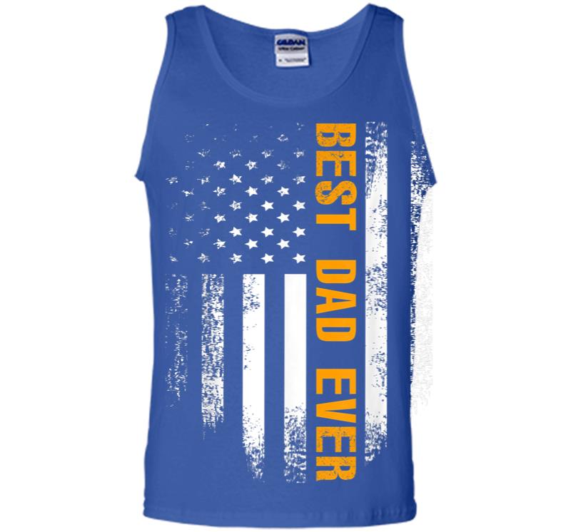Inktee Store - Vintage Best Dad Ever American Flag Fathers Day Gift Men Tank Top Image