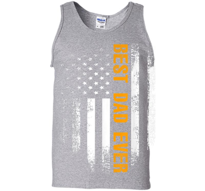 Inktee Store - Vintage Best Dad Ever American Flag Fathers Day Gift Men Tank Top Image