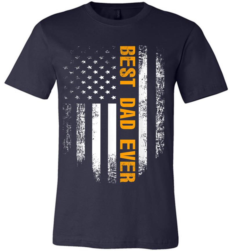 Inktee Store - Vintage Best Dad Ever American Flag Fathers Day Gift Premium T-Shirt Image