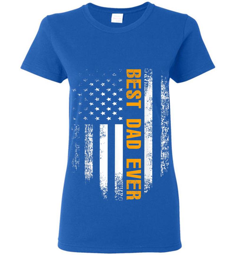 Inktee Store - Vintage Best Dad Ever American Flag Fathers Day Gift Women T-Shirt Image