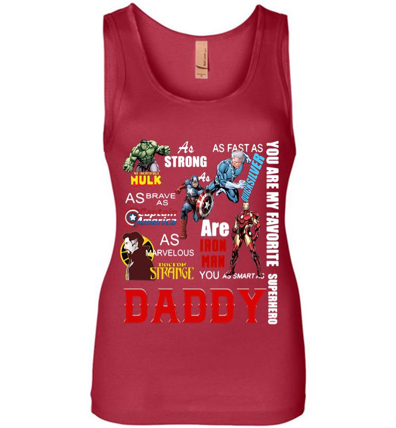 Inktee Store - You Are My Favorite Superhero Daddy Hulk Captain America Iron Man Women Jersey Tank Top Image