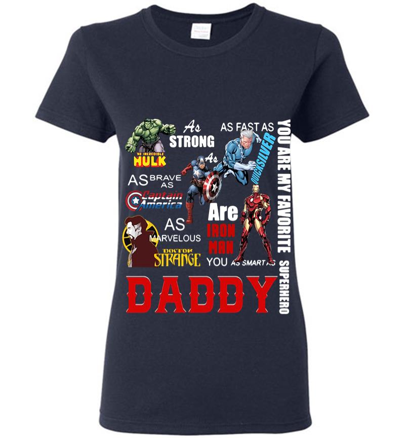 Inktee Store - You Are My Favorite Superhero Daddy Hulk Captain America Iron Man Women T-Shirt Image