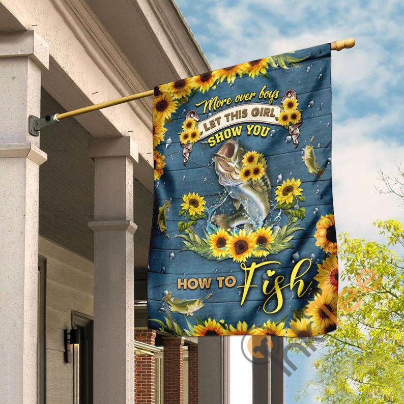 Fishing Fish And Sunflower Move Over Boys Let This Girl Show You How To Outdoor Decor House Flag