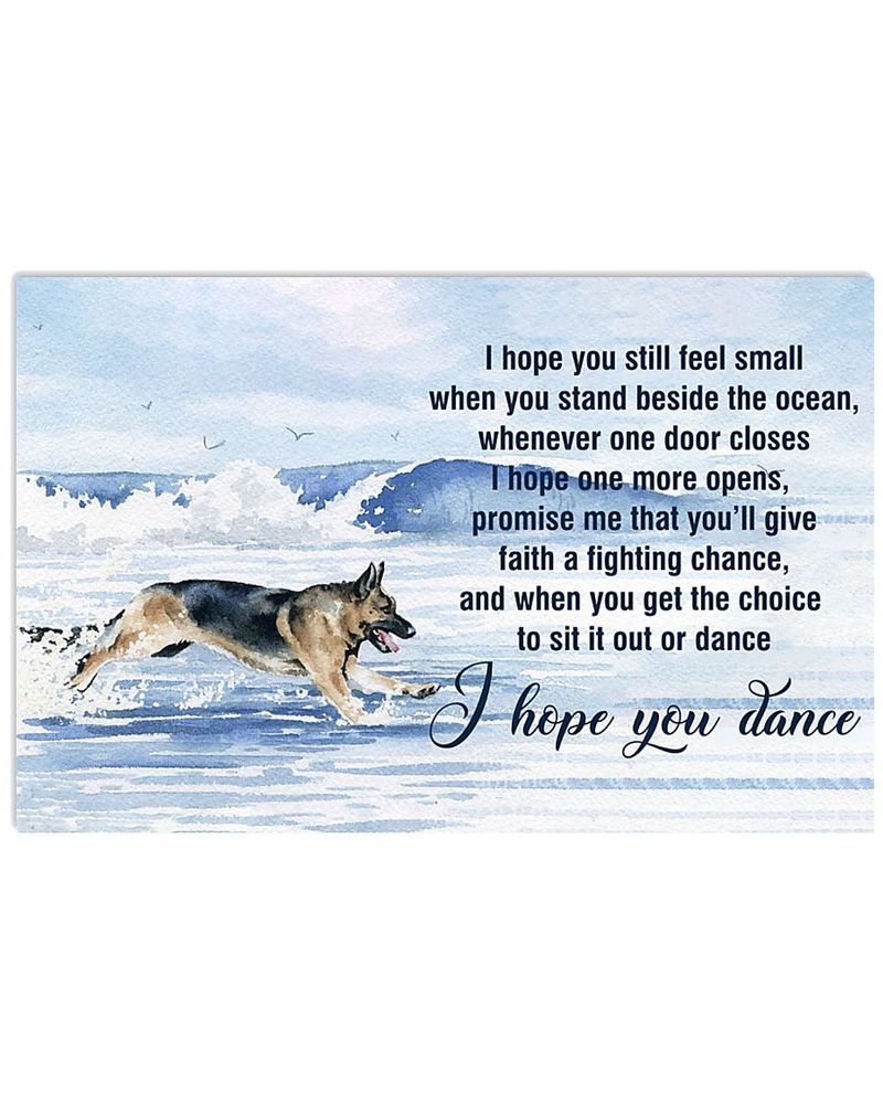 I Hope You Dance German Shepherd Unframed , Wrapped Frame Canvas Wall Decor, Dog , Animal Poster Inktee Store