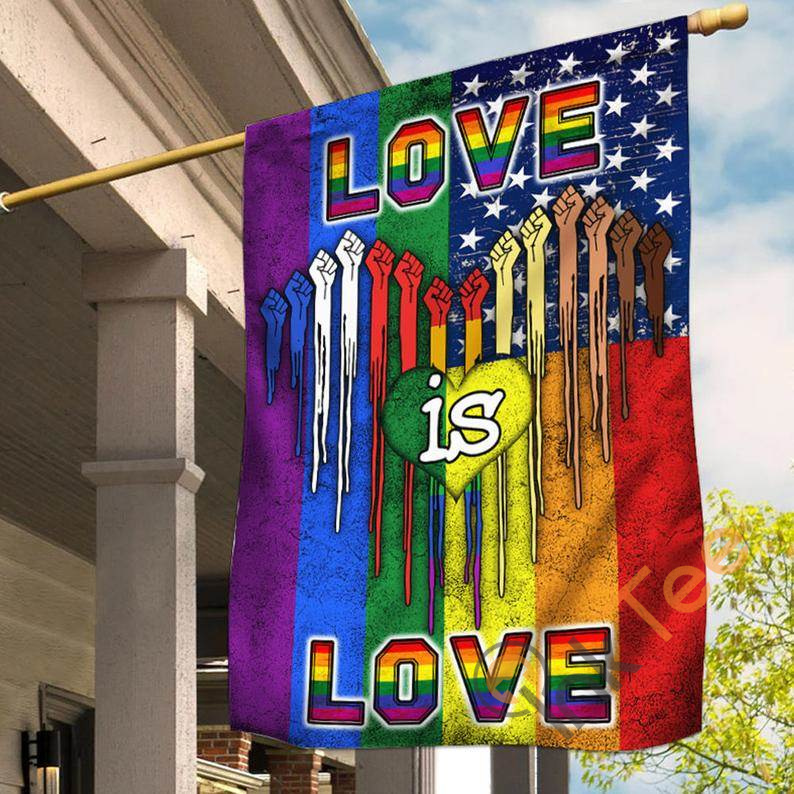 Lgbtq Love Is Lgbt Stand Human Rights Rainbow Pride Outdoor Decor House Flag