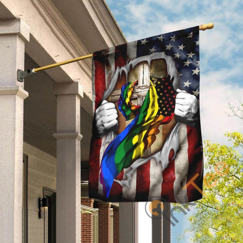 Lgbtq Love Is Wins Lgbt Pride Month Christian Cross Rainbow Outdoor Decor House Flag