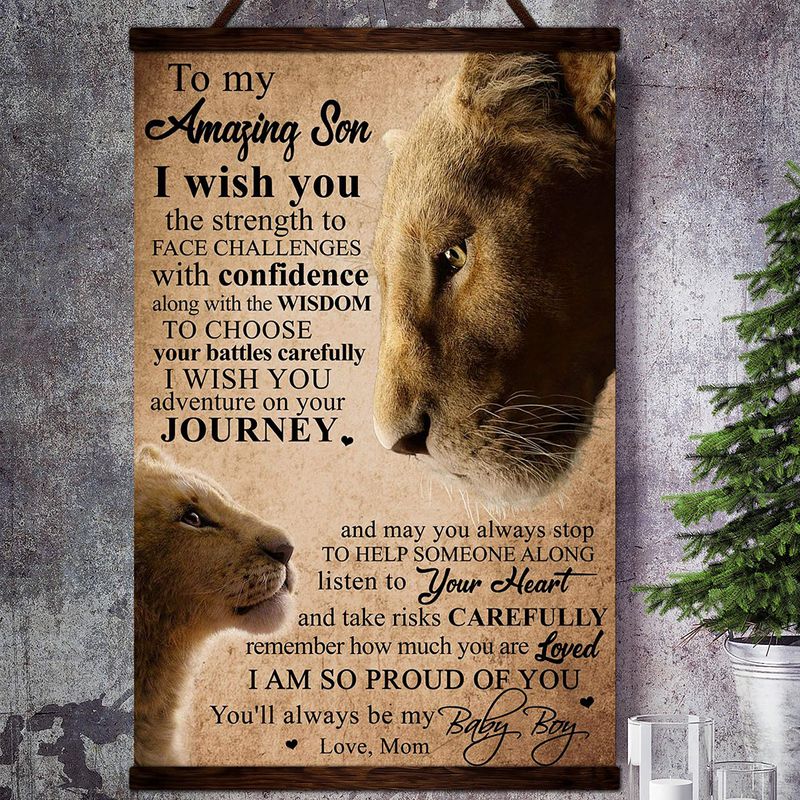 Lion Canvas To My Amazing Son I Wish You I Am So Proud Of You Always