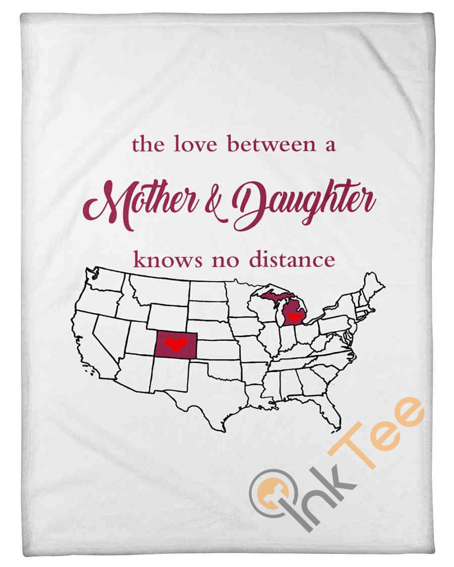 Love Between Mother Daughter Michigan Colorado Fleece Blanket