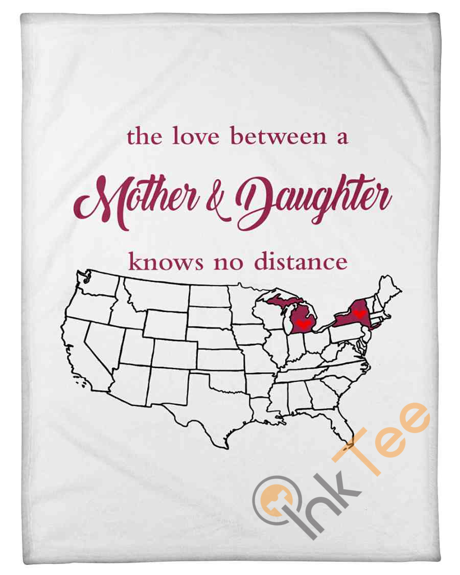 Love Between Mother Daughter Michigan New York Fleece Blanket