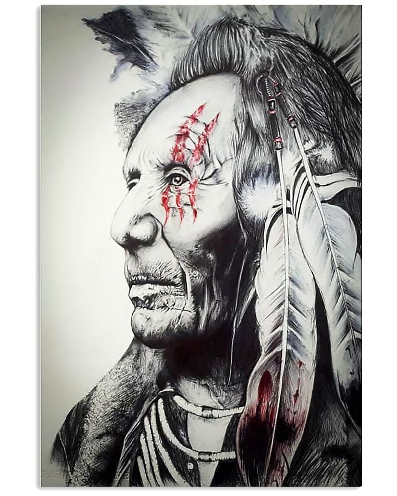 Native American Chief Unframed / Wrapped Canvas Wall Decor Poster
