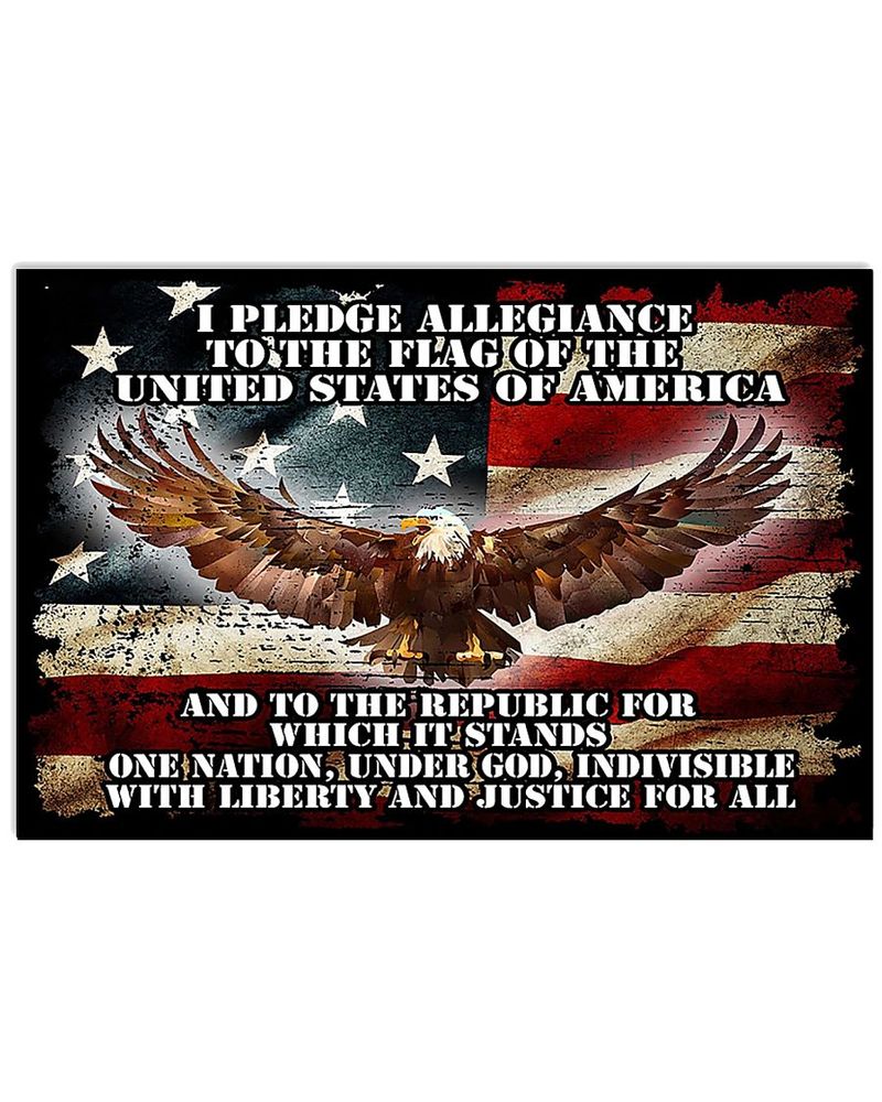 Pledge Allegiance To The Flag Unframed / Wrapped Canvas Wall Decor Poster