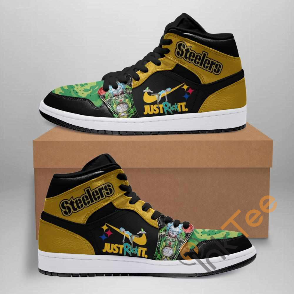 Rick And Morty Pittsburgh Steelers Custom Air Jordan Shoes - InkTee Store