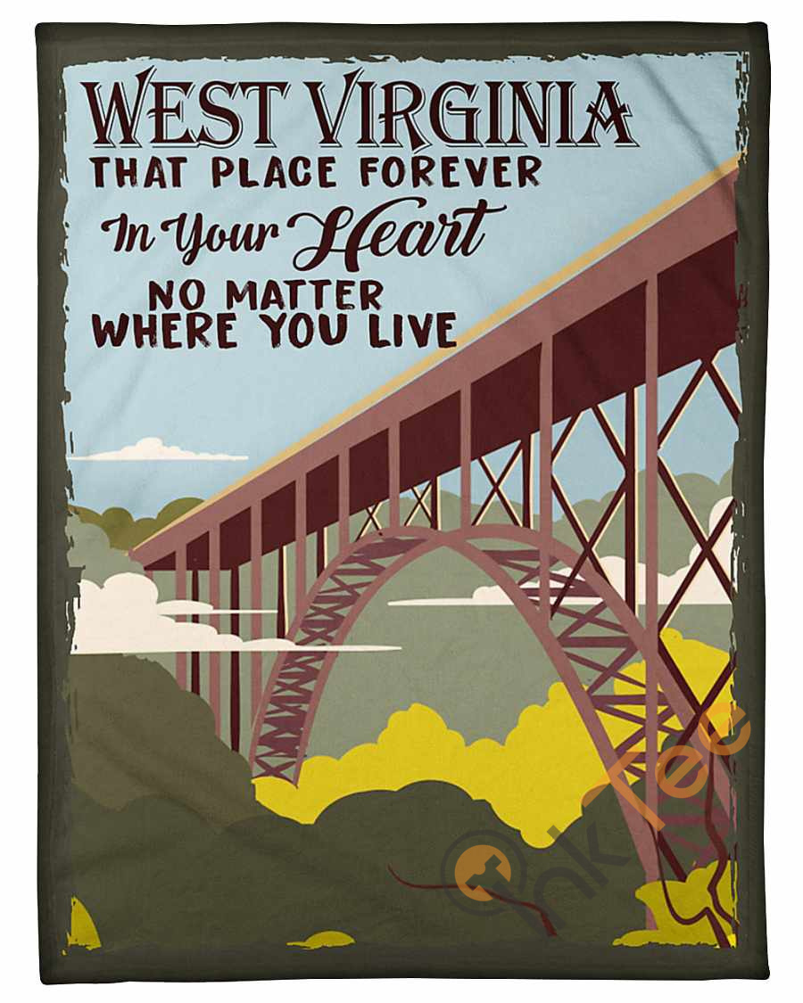 West Virginia That Place Forever In Your Heart Fleece Blanket