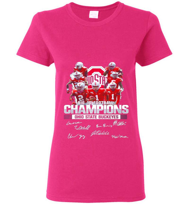 Big 10 Football Ohio State Buckeyes Players Signatures Womens T-shirt